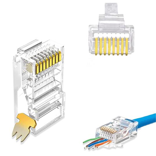 CAT5E UTP 8P8C RJ45 -modulaarinen pistoke Polku tyypin läpi